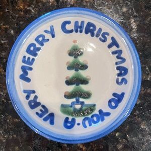 Vintage M. A. Hadley "A Very Merry Christmas" Coaster/Trinket Dish/Mini Plate